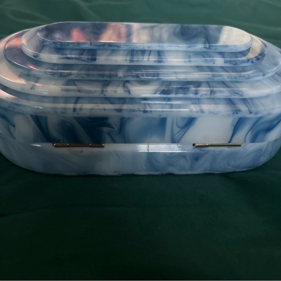 Vici Marble-Effect Blue Clutch - Picture 5 of 6